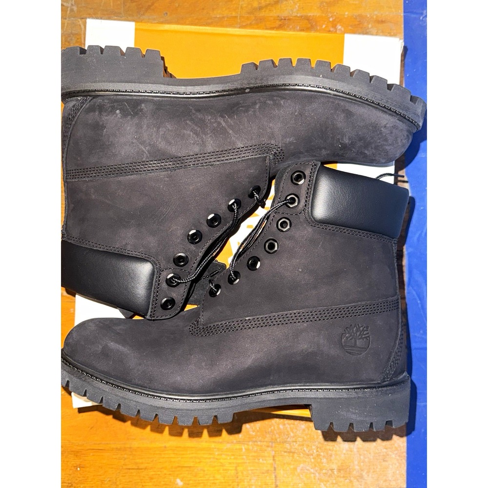 Timberland Men Waterproof 6" Nubuck Work Boots Black 8.5 M TB 010073 001 NIB